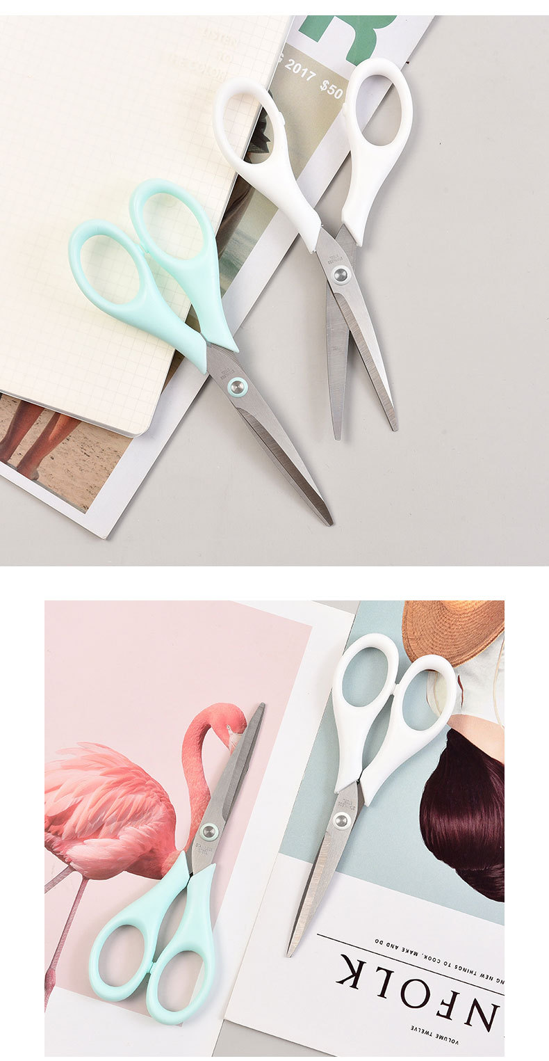 Factory direct supply of office paper-cutting, hand scissors, stainless steel scissors, large and small sizes, student stationery, household small scissors pic 15