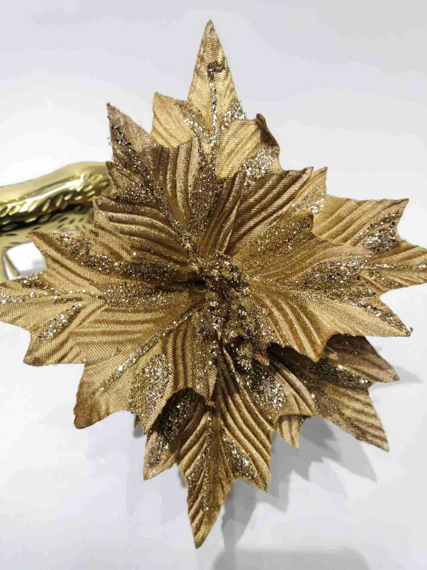 现货处理圣诞花橱窗聖誕散装金色ps手工圣诞树圣诞装饰详情2