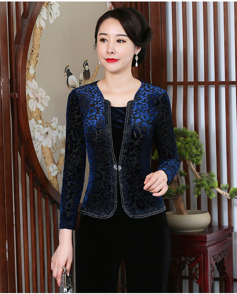 Chenwei wei terciopelo otoño top de las mujeres tamaño más grande slim slim barriga vestido de la madre 2022 nueva camiseta de las mujeres pic 8