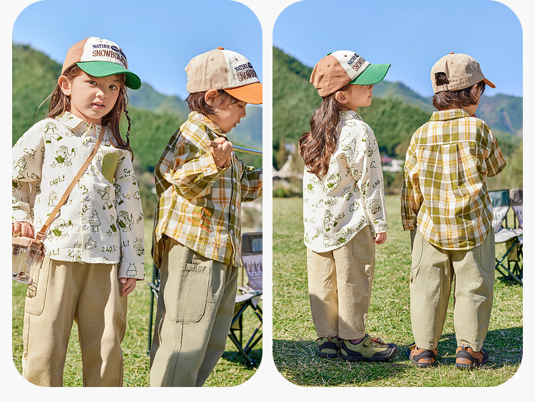 【春日出游穿搭】嘟嘟家男童长袖衬衫春装女童衬衣春季宝宝衣服潮详情25