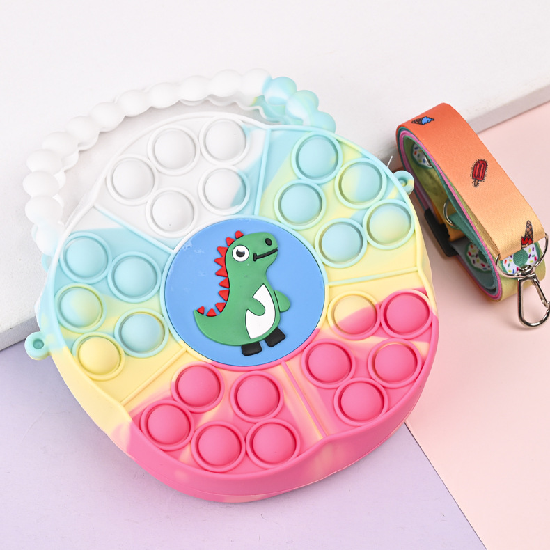 2023新款儿童花型手提单肩斜挎包卡通迷你可爱泡泡包硅胶手提零钱详情12