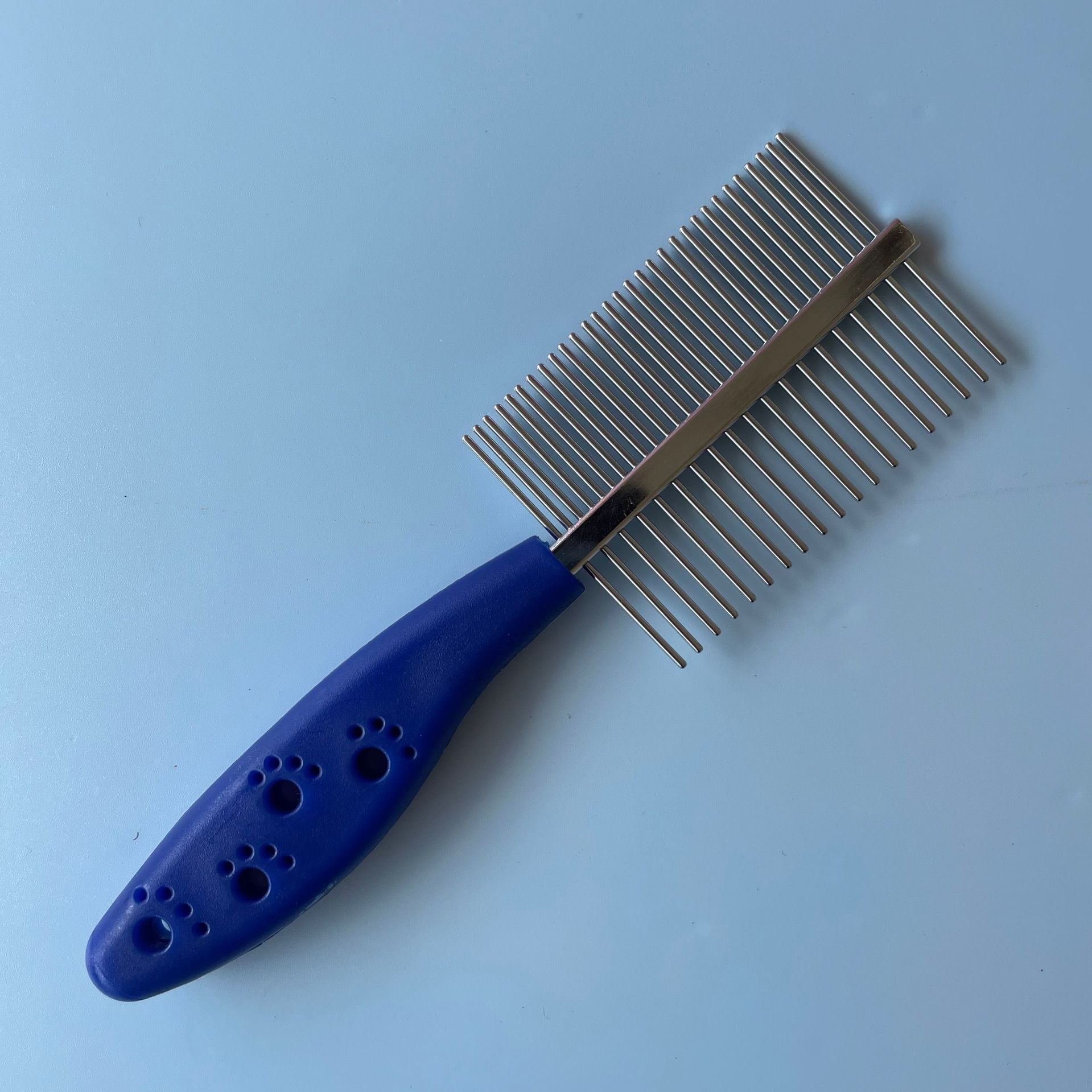 Cat needle comb, hair removal comb, long and short teeth single-row comb, stainless steel pet comb, dog grooming comb pic 5