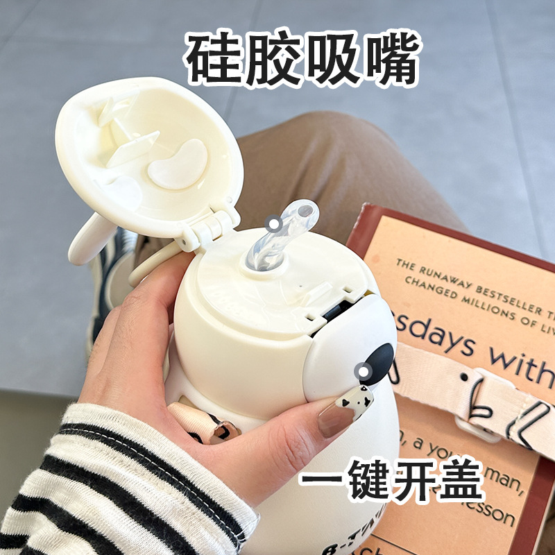 背包熊600ML优质礼品大肚小麦秸秆环保水杯家用水杯漱口杯可印logo广告宣传刷牙杯子泡茶必备 咖啡杯详情3