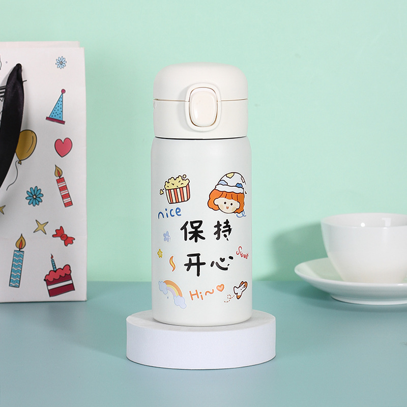 卡通304不锈钢弹跳杯双层真空带锁扣保温杯儿童户外带提手豌豆杯详情9