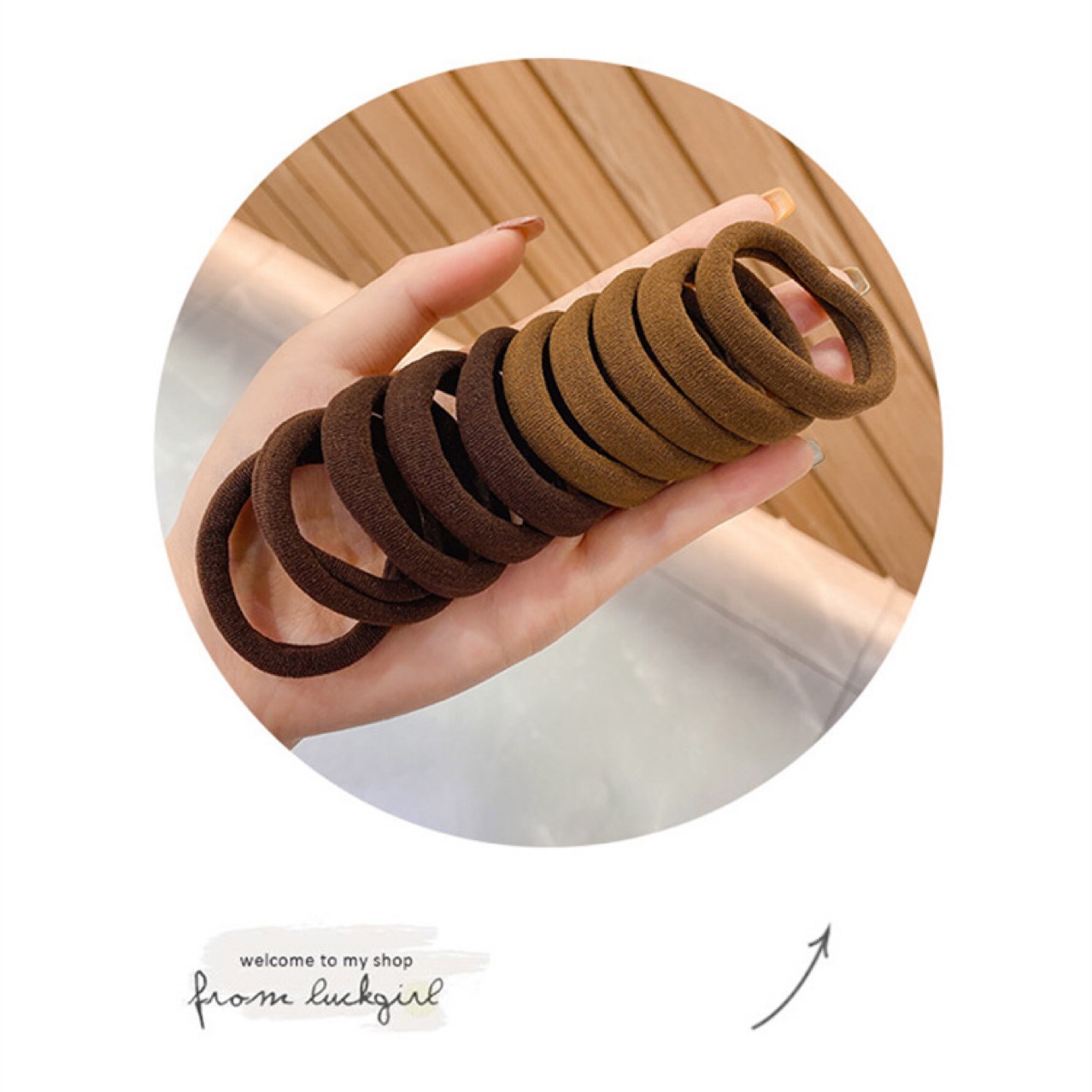 Exquisite canned rubber band hair tie for women, high-elasticity and durable hair tie, summer black hair band leather case headwear pic 7