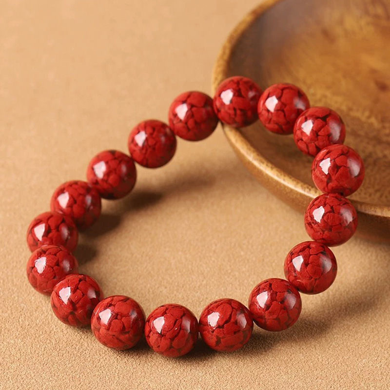 朱砂天然原矿晶体砂男女情侣手链父母本命年直播货源批发工厂直销详情6