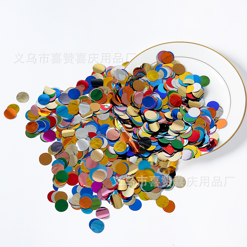 厂价批发气球亮片1.5cm圆形pet波波球填充场景装饰布置玫瑰金亮片详情2