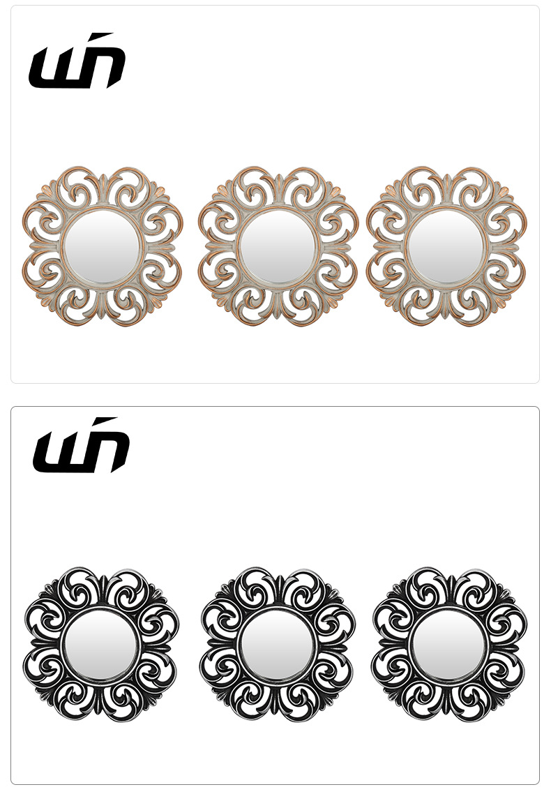Factory-supplied European and American style background decorative flower-shaped fashionable and creative living room wall-mounted mirrors pic 10