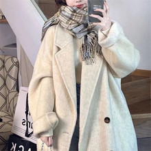 French chanel-style short double-sided wool and woolen coat for women to look younger and petite in spring. Cashmere Hepburn style top pic 5
