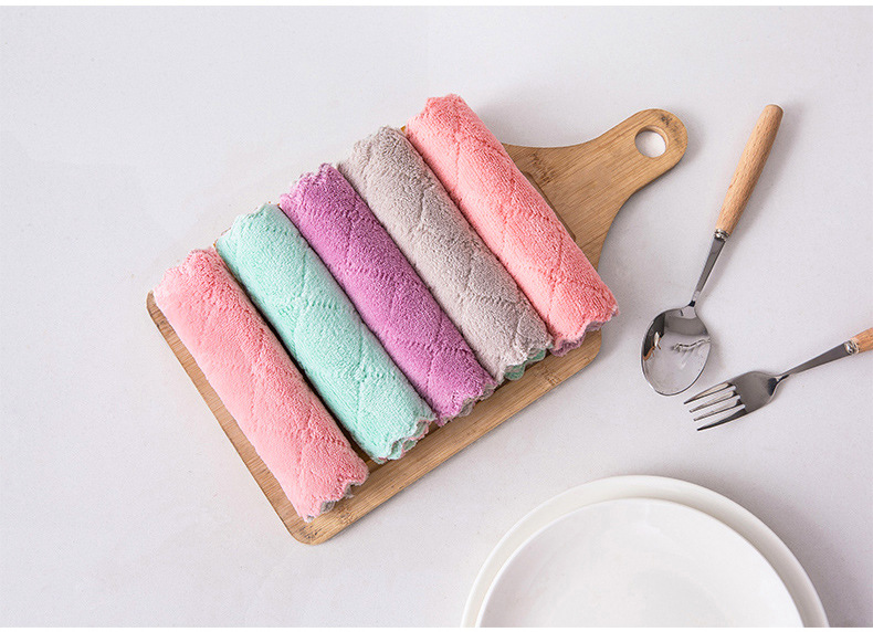 25*25cm dishcloth, absorbent cloth, non-stick scouring pad, kitchen dishcloth, cleaning cloth, table and dish wiping cloth pic 3