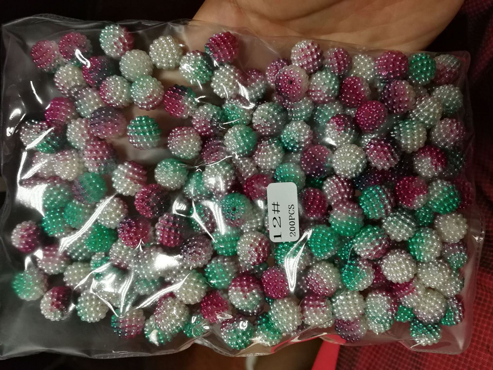 ABS imitation pearl multicolored perforated bayberry balls DIY clothing accessories, emerging products from Japan and South Korea pic 3
