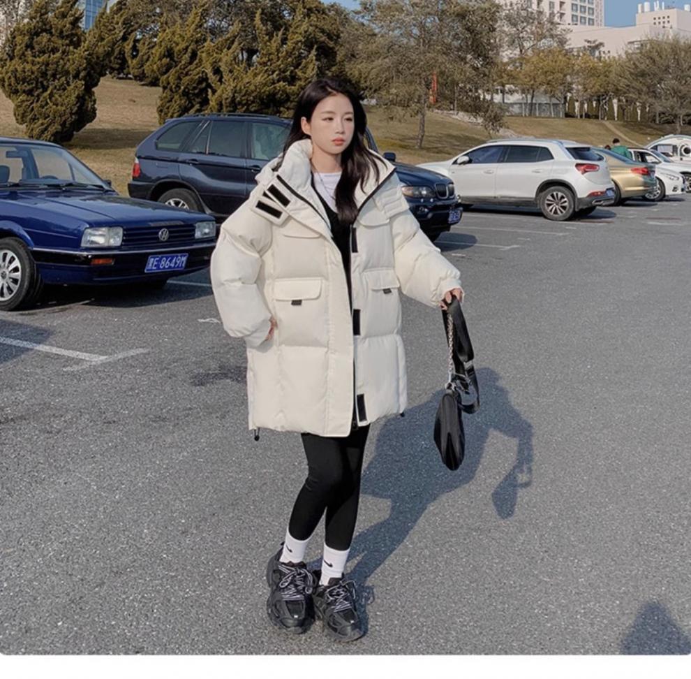 Bestseller hooded wine red down cotton-padded jacket for women, 2023 winter new thickened bread jacket, cotton-padded jacket, mid-length style pic 37