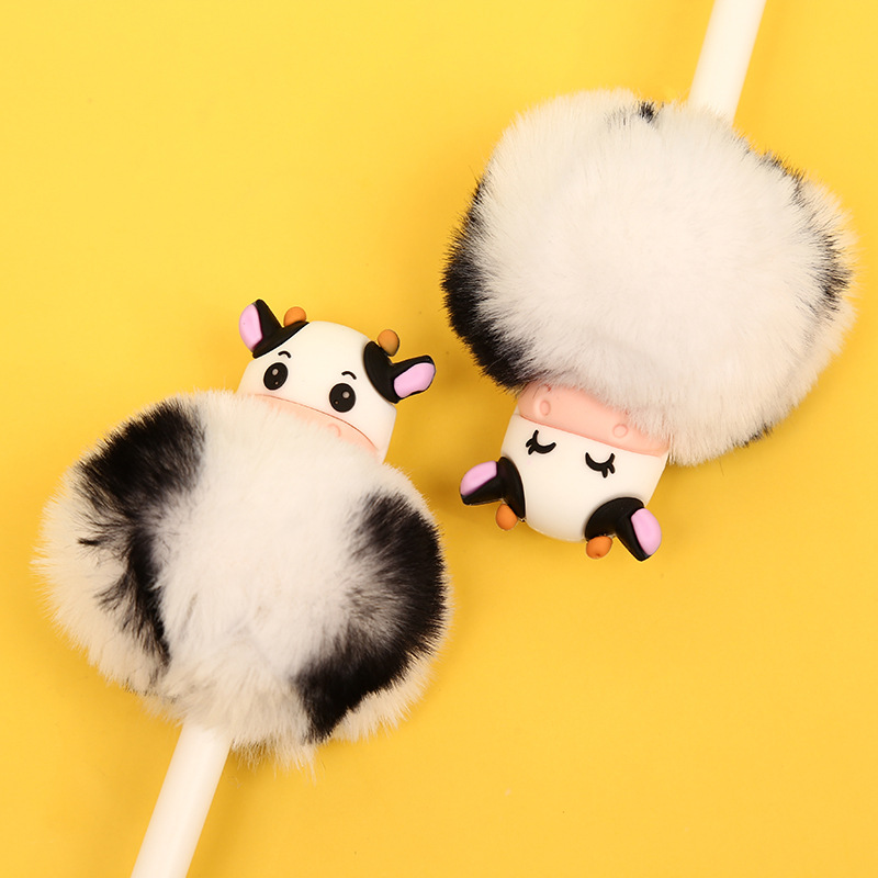 Zhongfan zf2278 Cow Press Gel Pen, Office Stationery, fluffy Ballpoint pen, student exam Cow Gel Pen pic 8