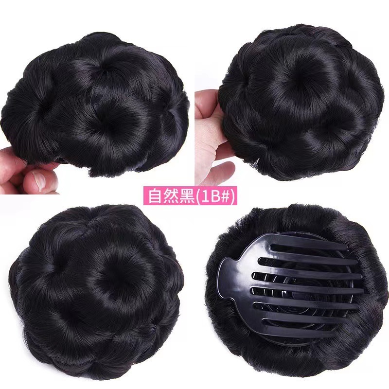 Cross-border special supply of high-temperature silk wigs, nine-flower coil hair sets, hair temples, ancient costume buns, hairpins, hair clips, hair bags, wig manufacturers pic 10