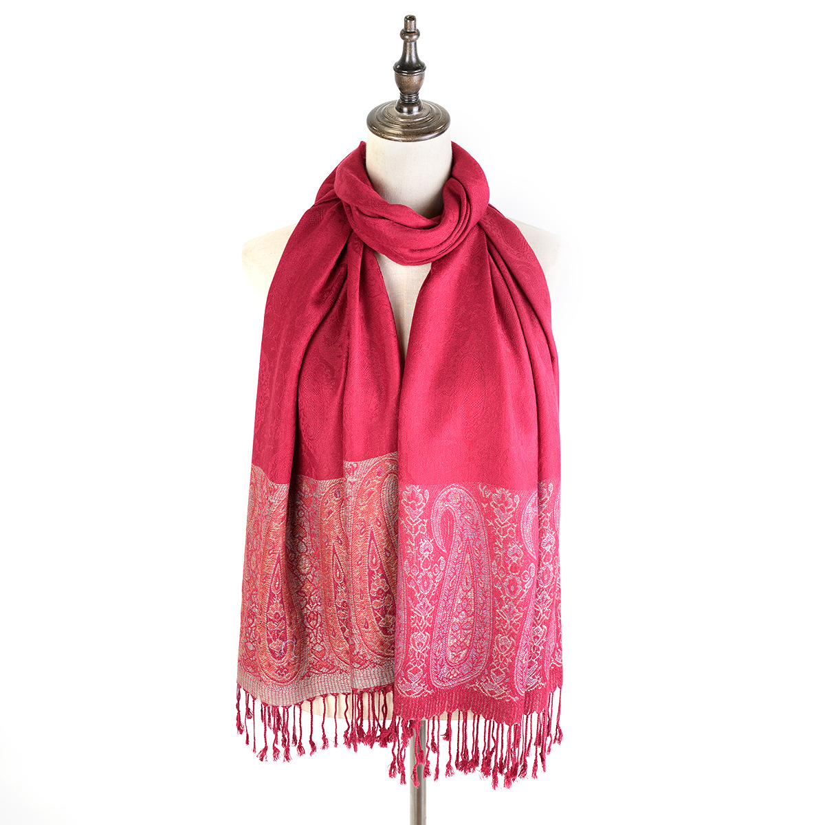 拍照首选 新款时尚四季百搭提花流苏围巾长巾批发 厂家直销详情12