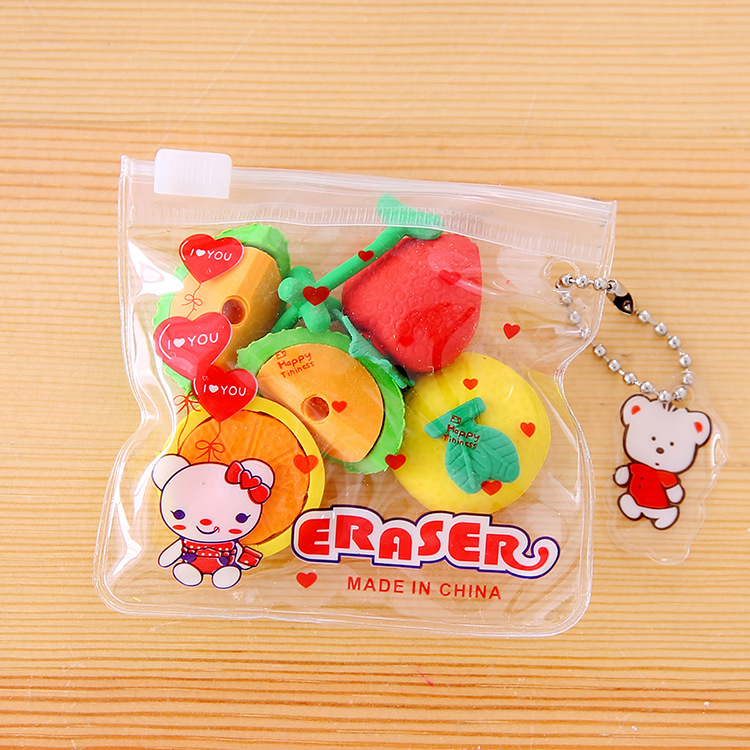 Zipper bag animal fruit cake, Christmas eraser, student prize, student eraser wholesale pic 8