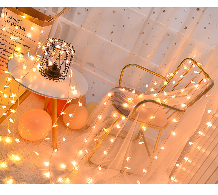 厂家批发LED彩灯星星灯圆球灯房间布置装饰灯满天星串灯闪灯批发详情6