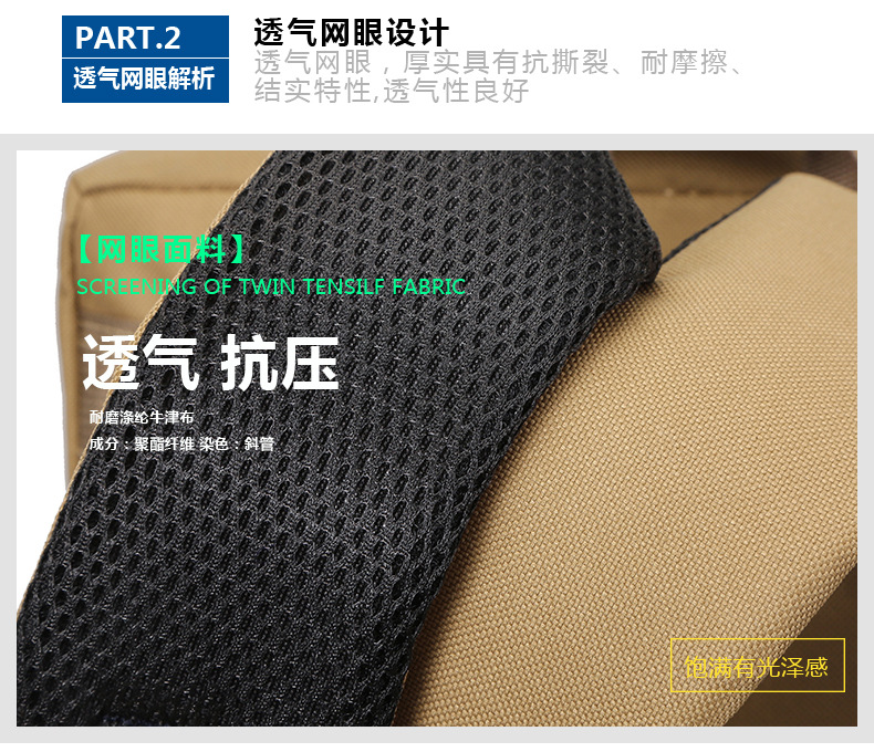 跨境新款个性潮男士功能多帆布双肩包大容量户外透气耐磨旅行背包详情7