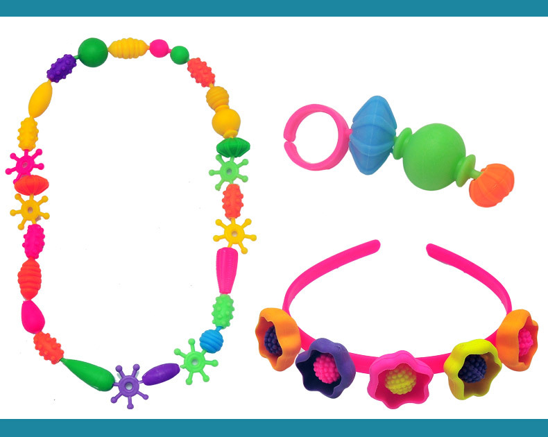Children's diy handcrafted beaded educational toys, versatile cordless pop beaded necklace bracelet, girl beaded material package pic 12