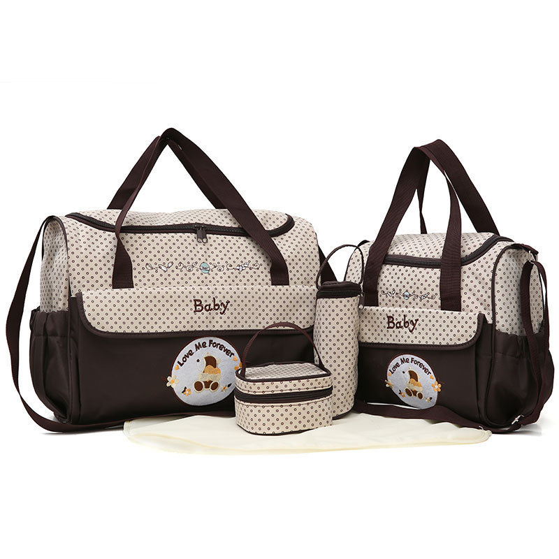 Mom Bag Five-piece set, multi-functional, large-capacity, fashionable, waterproof cartoon single-shoulder crossbody bag, Mom Bag wholesale pic 21