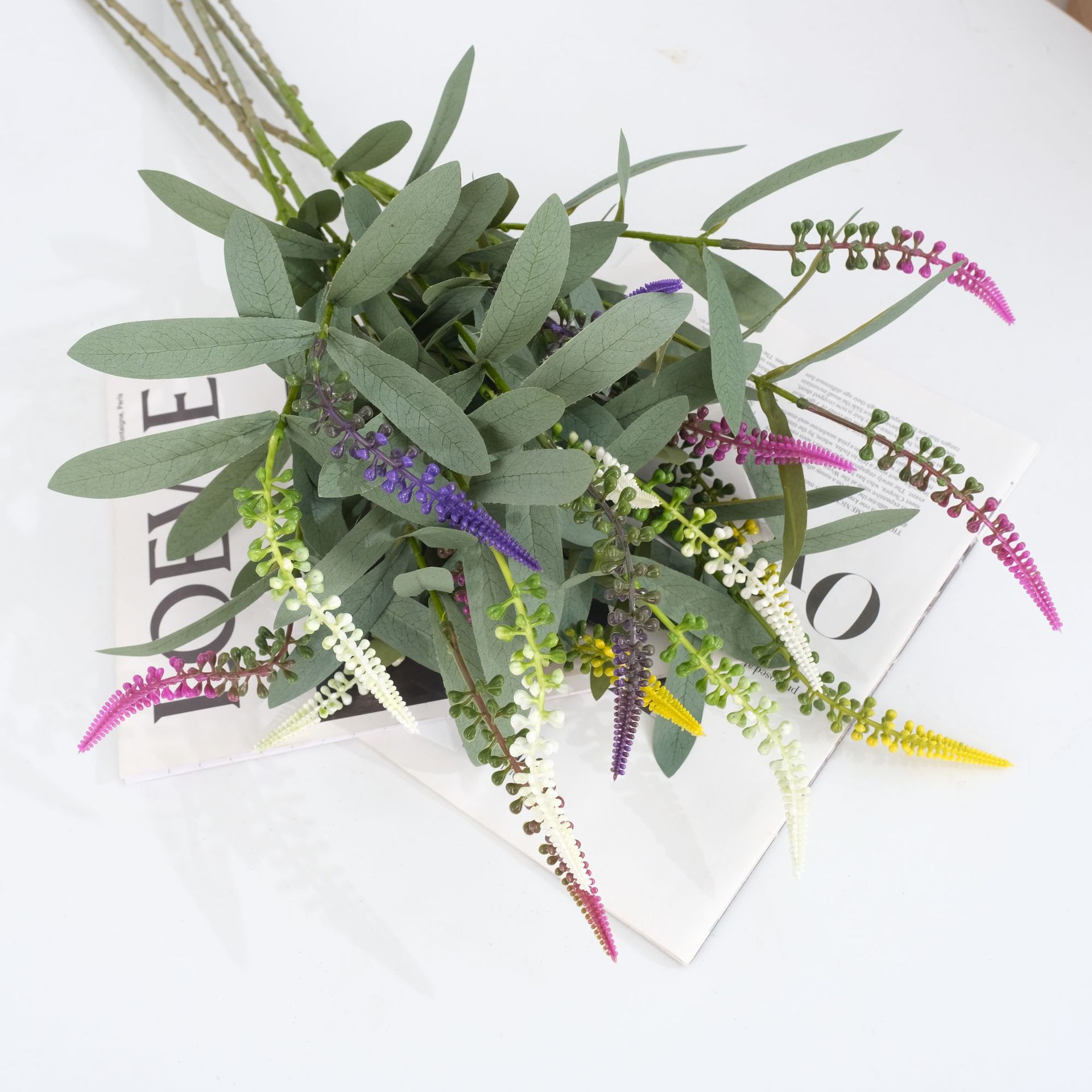 仿真花鼠尾草餐桌摆件塑料花假花家居装饰花艺花束狗尾草详情1