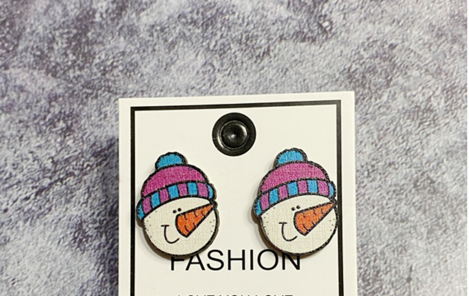 跨境圣诞节木头耳环货源圣诞树雪人夸张钉节日送礼饰品亚马逊热卖详情5