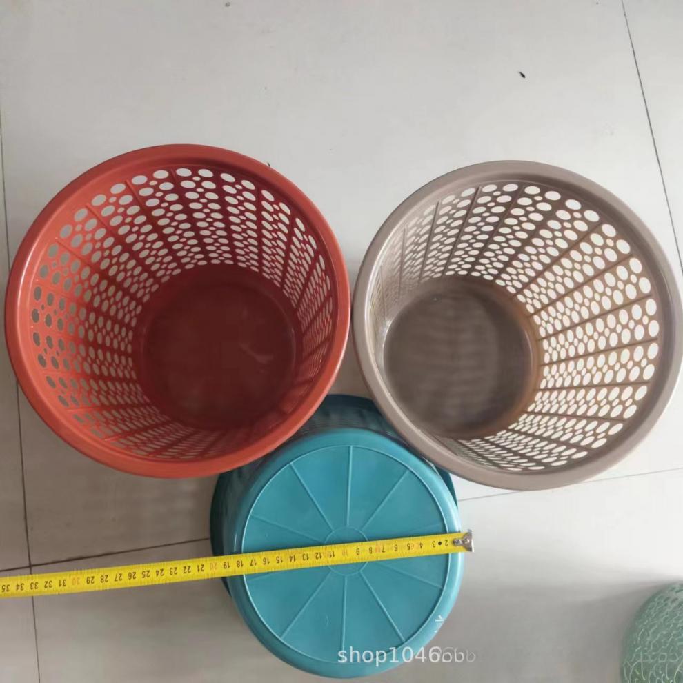 大号圆形镂空垃圾筐 厨房办公室垃圾桶加厚塑料纸篓详情2