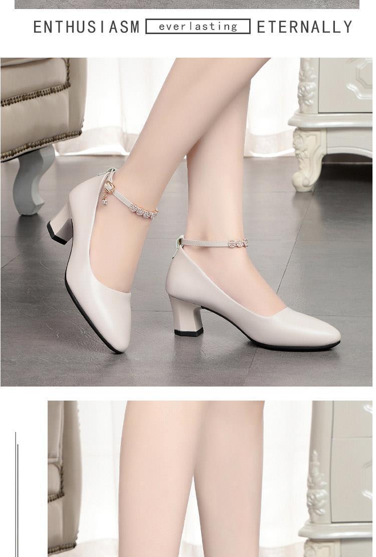 妈妈鞋中跟低跟高跟软底女单鞋2022新款中年春秋季女士一字扣皮鞋详情12