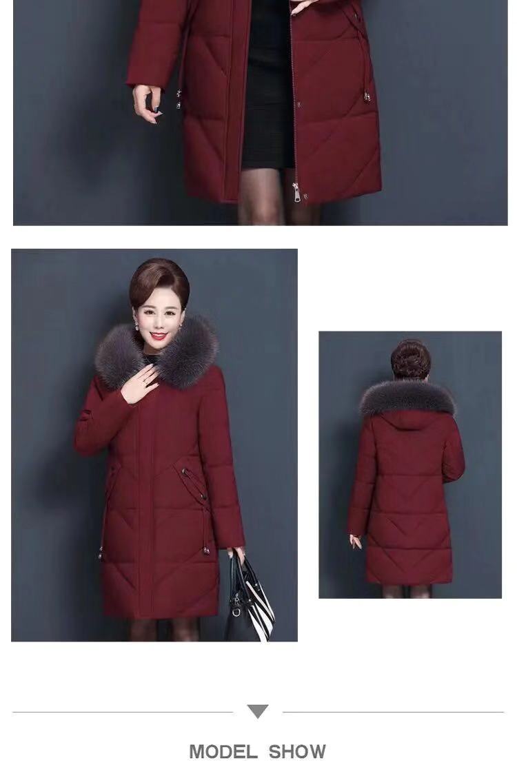The 2021 new style of winter down jacket for middle-aged women is a thick and warm large-sized coat for middle-aged and elderly mothers in autumn and winter pic 12