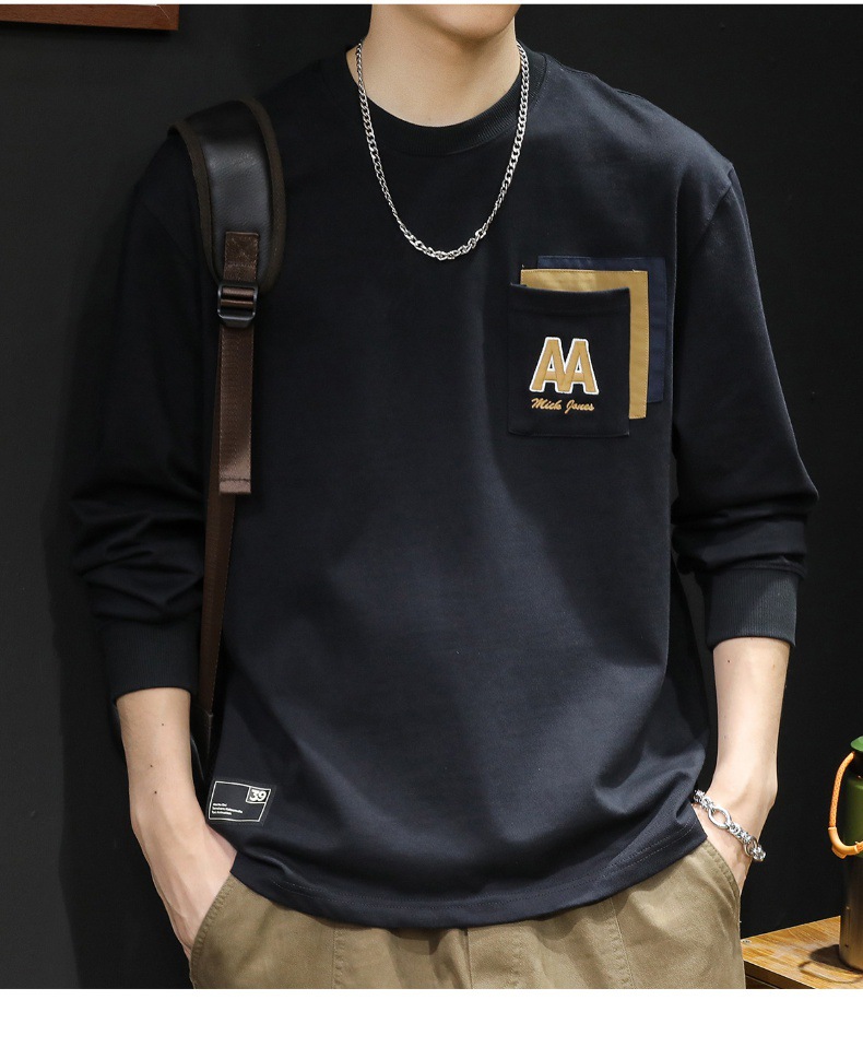 Sticky bag manga larga camiseta hombre holgado tallas grandes primavera 2024 nuevo estilo hombre heavy pound cuello redondo ropa primavera/otoño pic 17