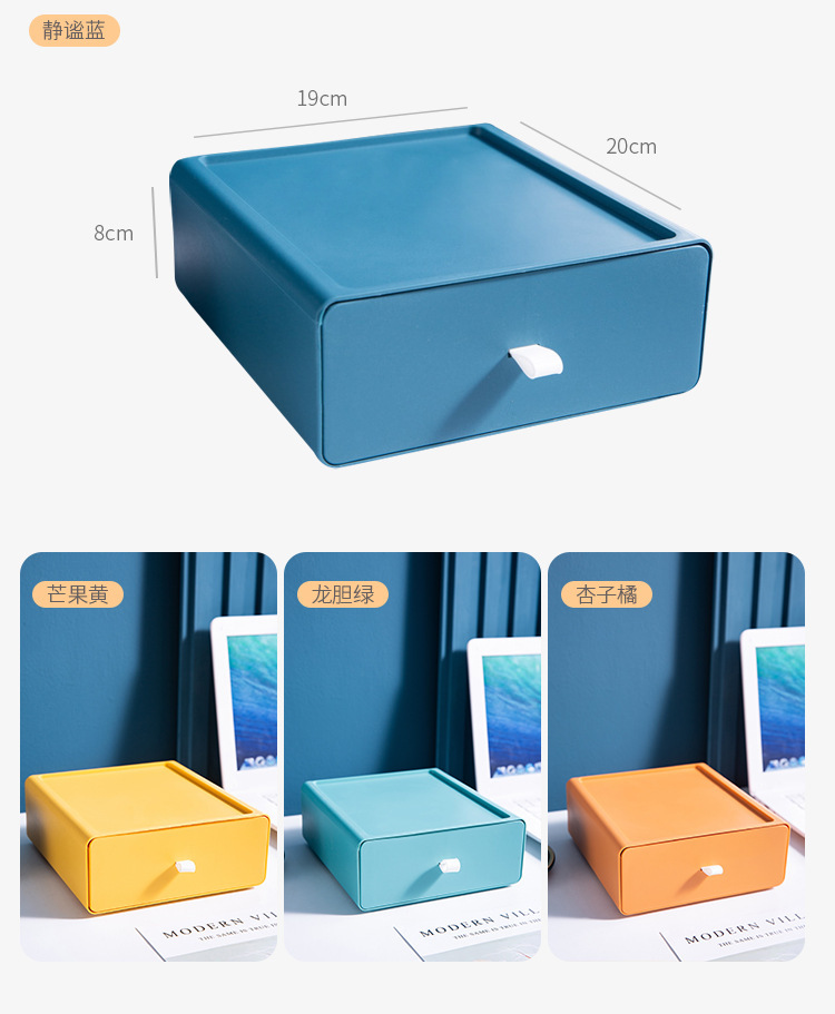 Desktop cosmetics storage box, student desk stationery storage box, office organizing drawer-type storage rack wholesale 0750 pic 16