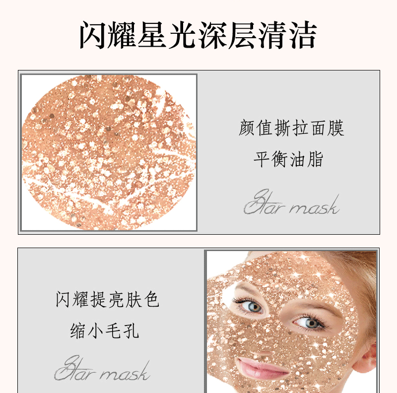 Dear She Cross-border Peel-off Mask Hydrating, Cleansing, Moisturizing and Blackhead Absorbing Golden Starry Sky Mask Manufacturer Wholesale pic 4