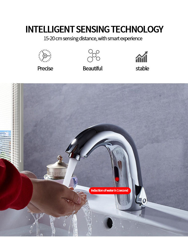 Infrared sensor faucet for bathroom countertop basin, fully automatic sensor cold and hot single cooling, smart home for kitchen pic 35