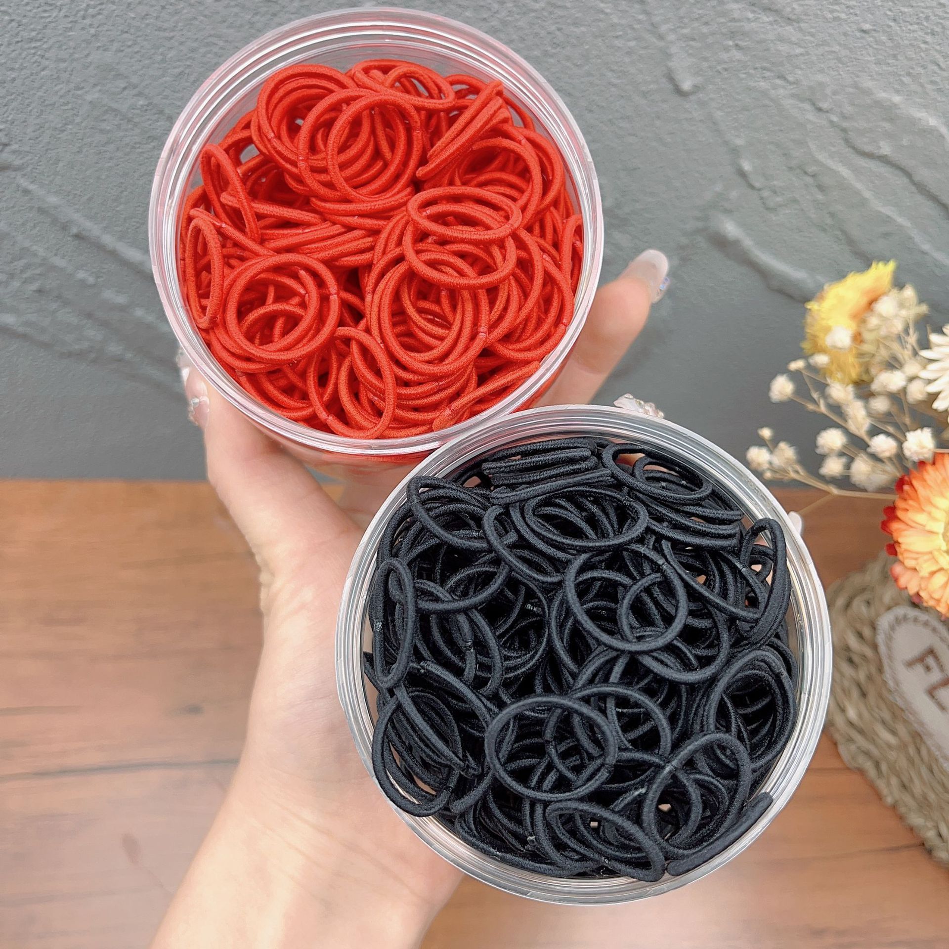 不伤发 儿童 皮筋弹性好发圈拇指扎头发女童头绳女黑色儿童橡皮筋详情18