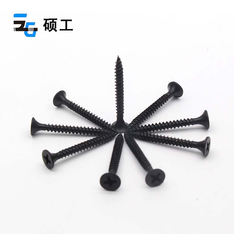 Factory wholesale high-strength dry-wall nails, countersunk cross-groove self-tapping gypsum board screws, woodworking screws, black quick screws pic 5