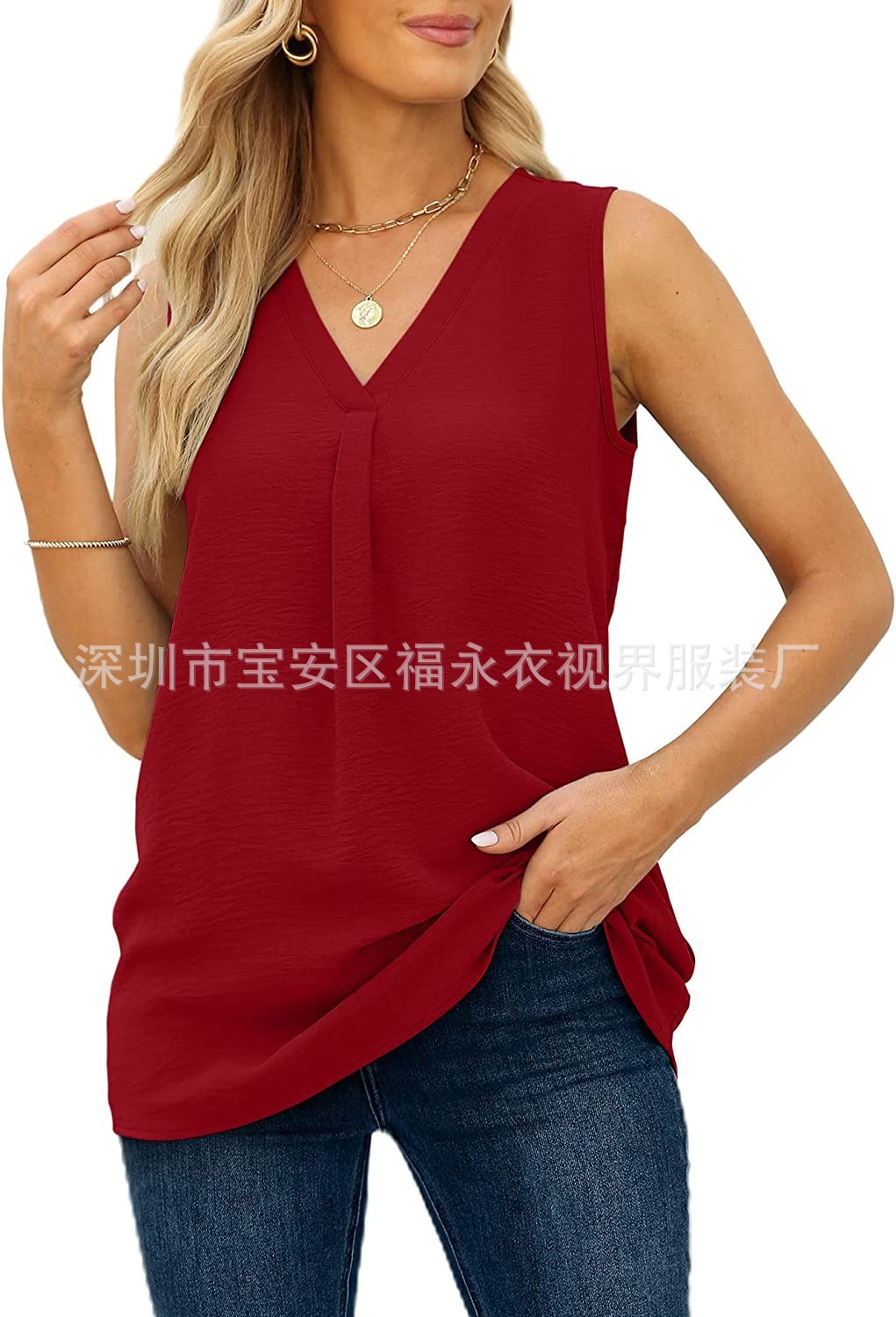 Wiish 2023 Auropean American Auropean Weish Yew Yeark، سترات صغيرة من الثلج من طراز V، من طراز Yew Yew Yeark، قمصان بدون أكمام مختومة pic 12