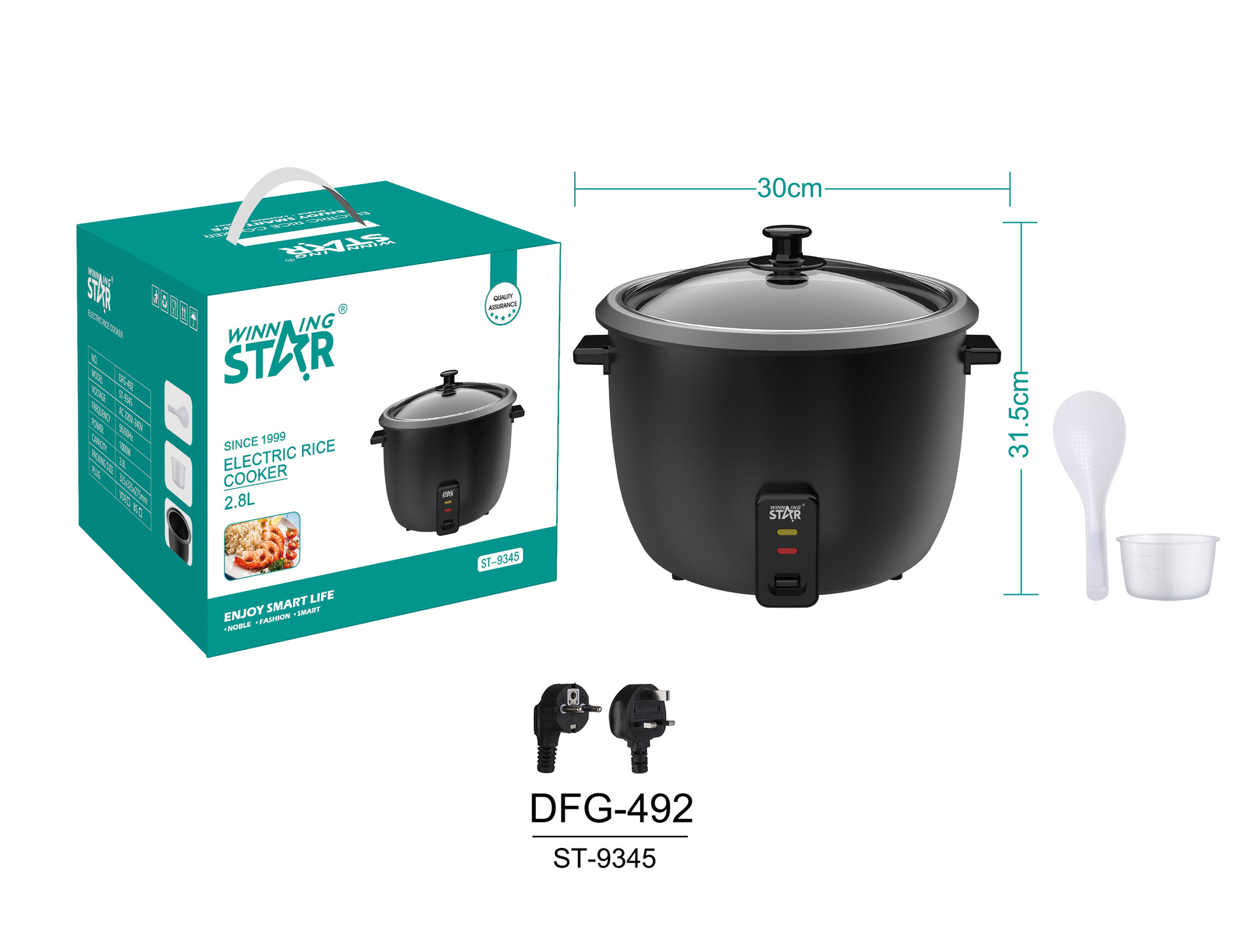 winningstar Cross-border British and European Standard 2.8L household multi-functional rice cooker for cooking, stewing meat and making soup pic 3