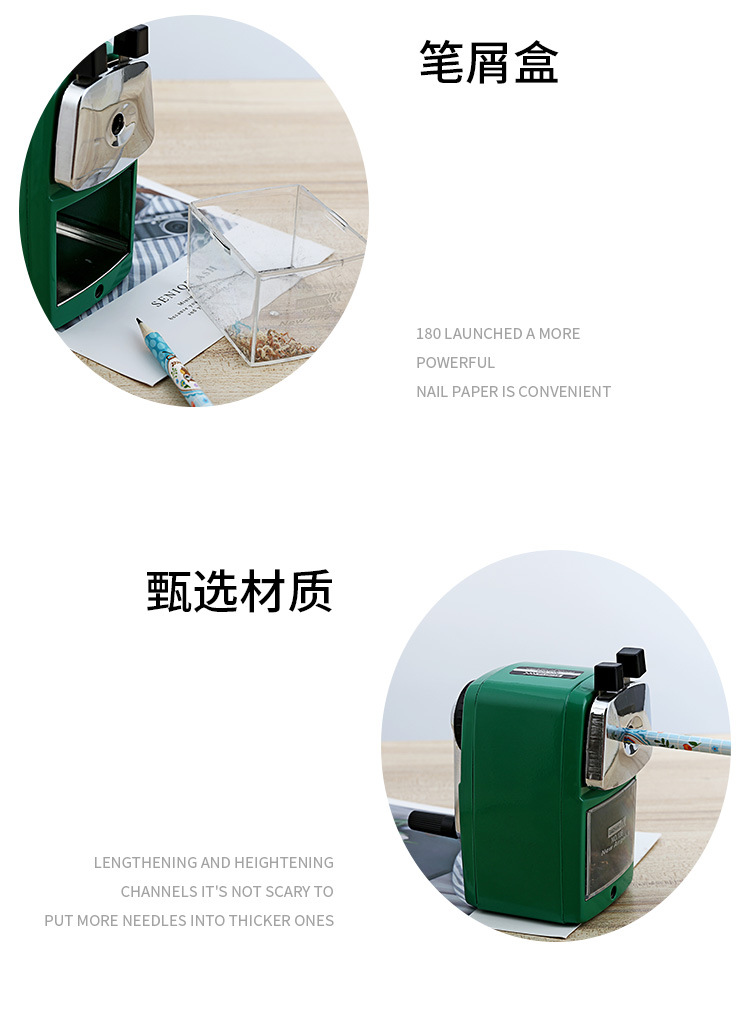 Katong hand-cranked pen sharpener W5101, cute hand-cranked pencil sharpener, student pen sharpener wholesale factory direct supply pic 6