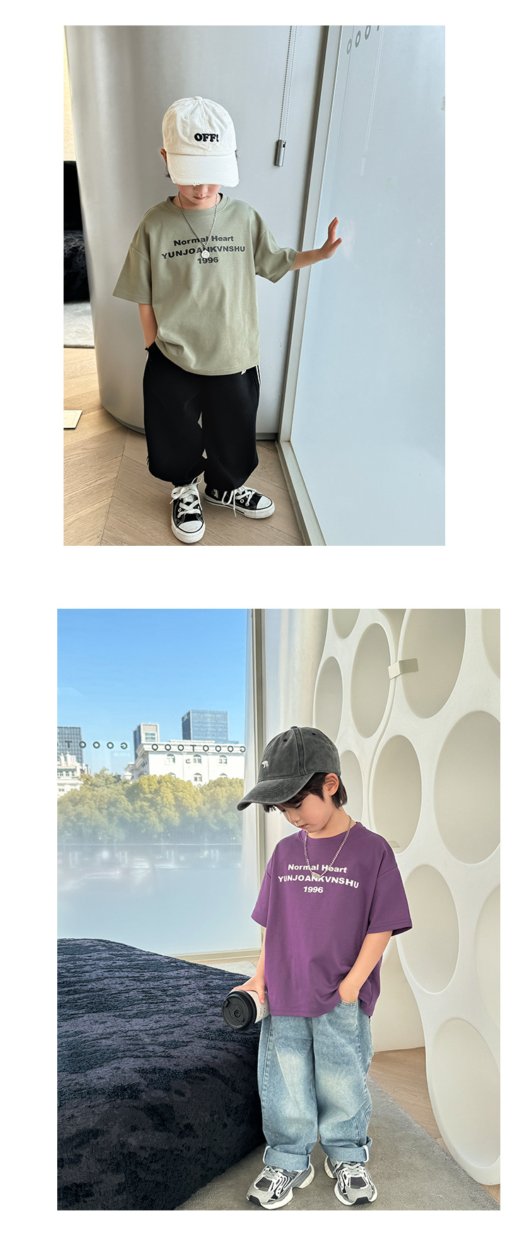 海妈家2024夏季新款男童潮范纯棉短袖T恤儿童韩版中大童上衣半袖详情13