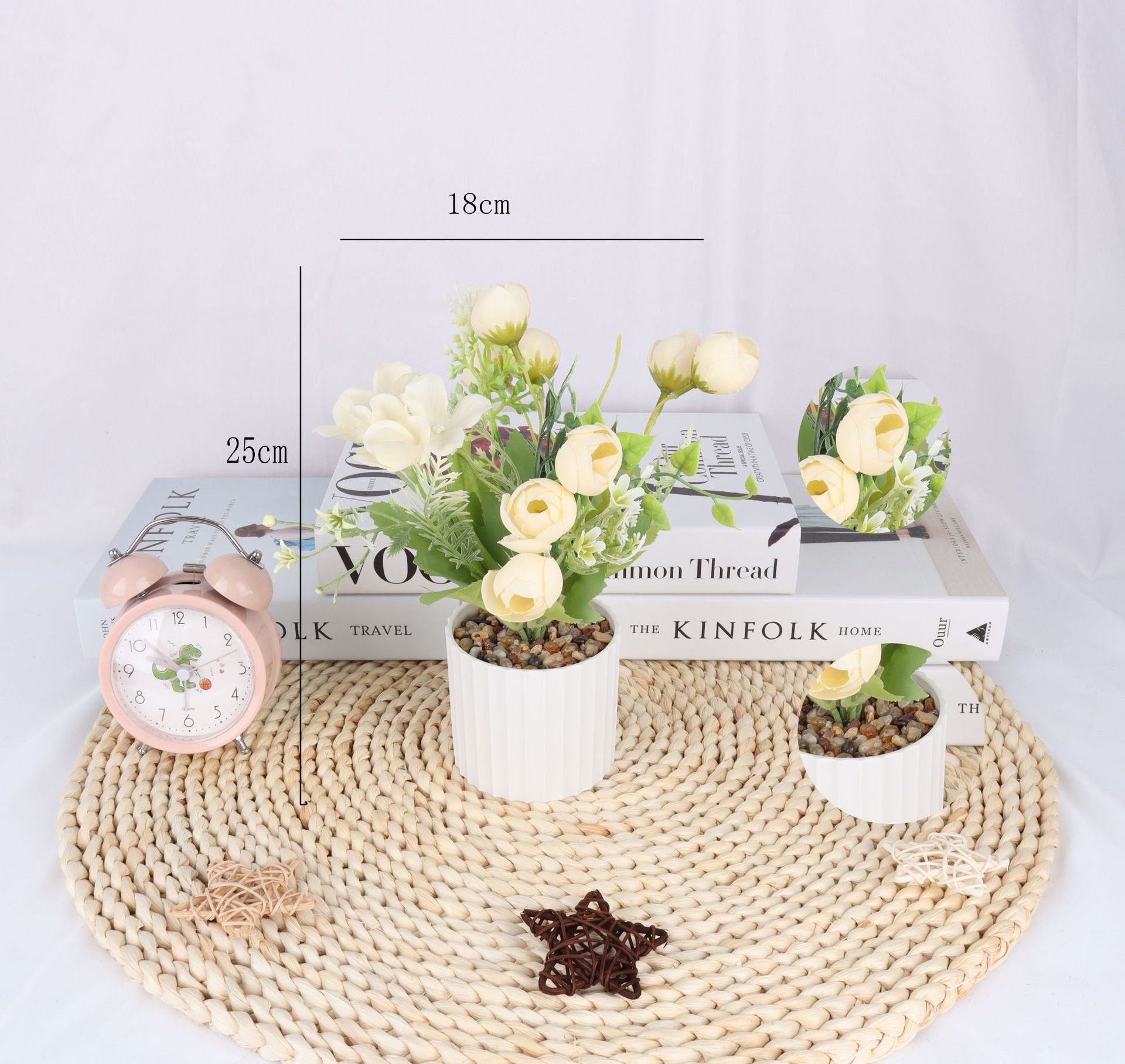 Simulated snow bud potted plants/simulated flower bonsai/simulated flower creative indoor small ornaments/Amazon factory direct pic 3