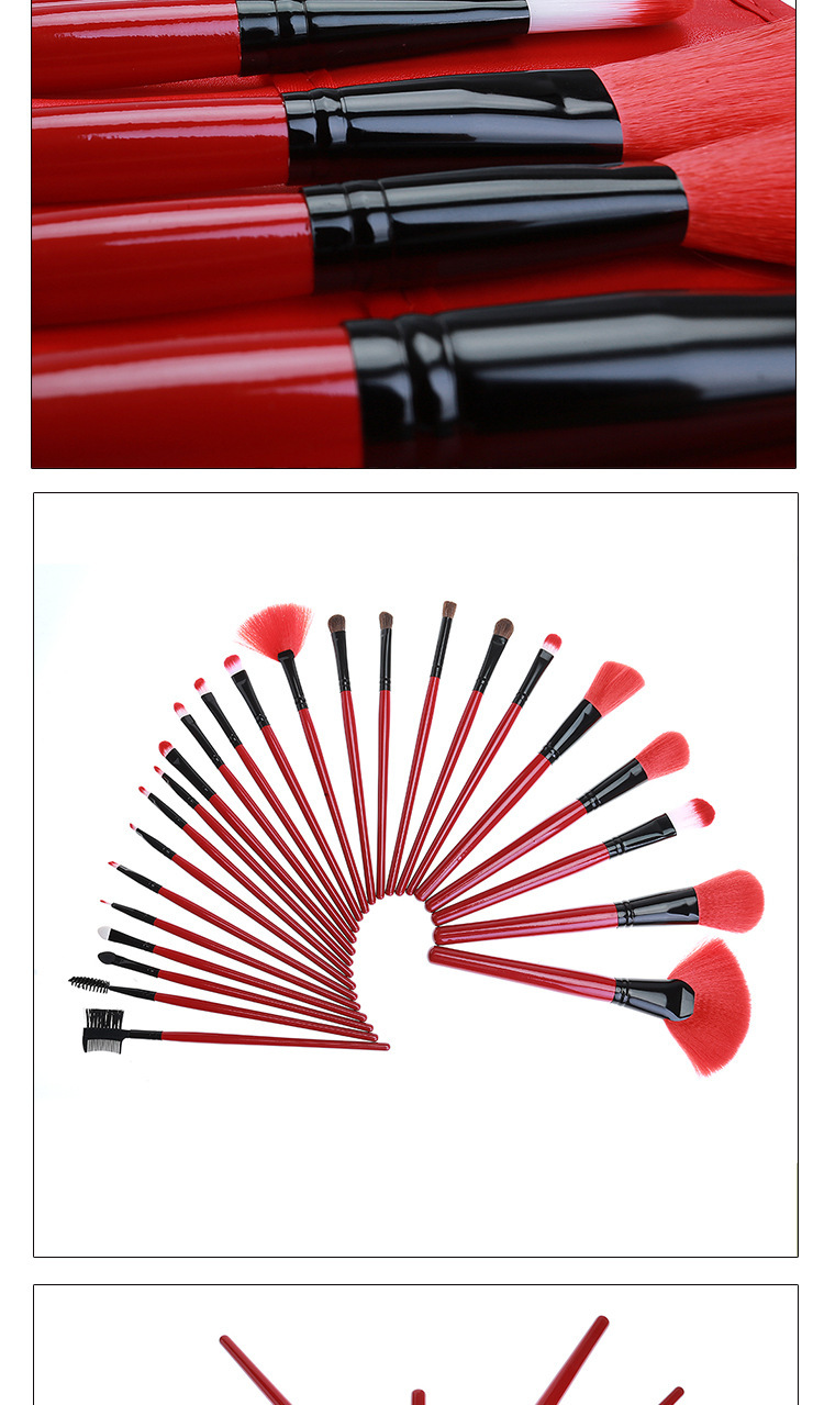 Factory direct sales of 24 animal hair makeup brushes, stone pattern makeup sets, crocodile pattern portable bags, shanilak pic 7