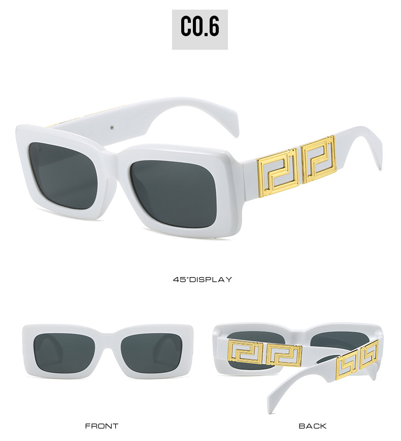 2023跨境新款方框太阳镜 欧美时尚简约品牌设计师百搭街拍墨镜女详情12