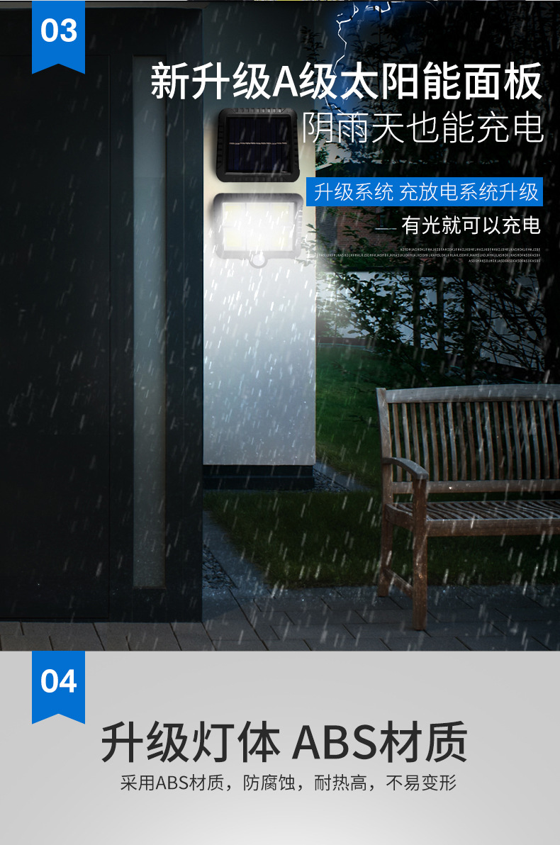 100 COB split solar wall lamps, 20 human remote control floodlights, 40, 114, 32 outdoor sensor lights pic 5