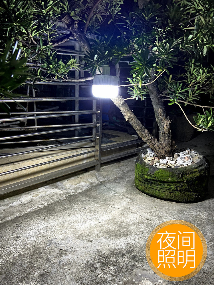 led太阳能充电灯泡野营露营灯家用停电应急夜市摆摊灯泡电量显示详情14