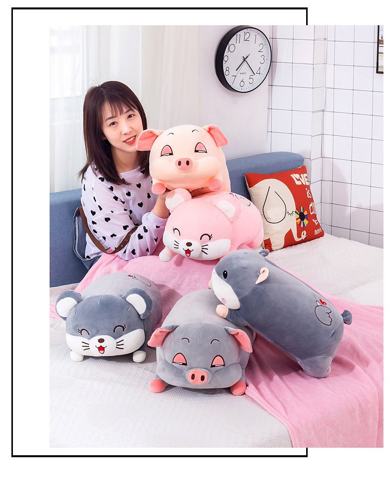 New cartoon animal throw pillow, two-in-one pig doll, air-conditioned blanket, birthday gift for the event, one-piece delivery pic 14