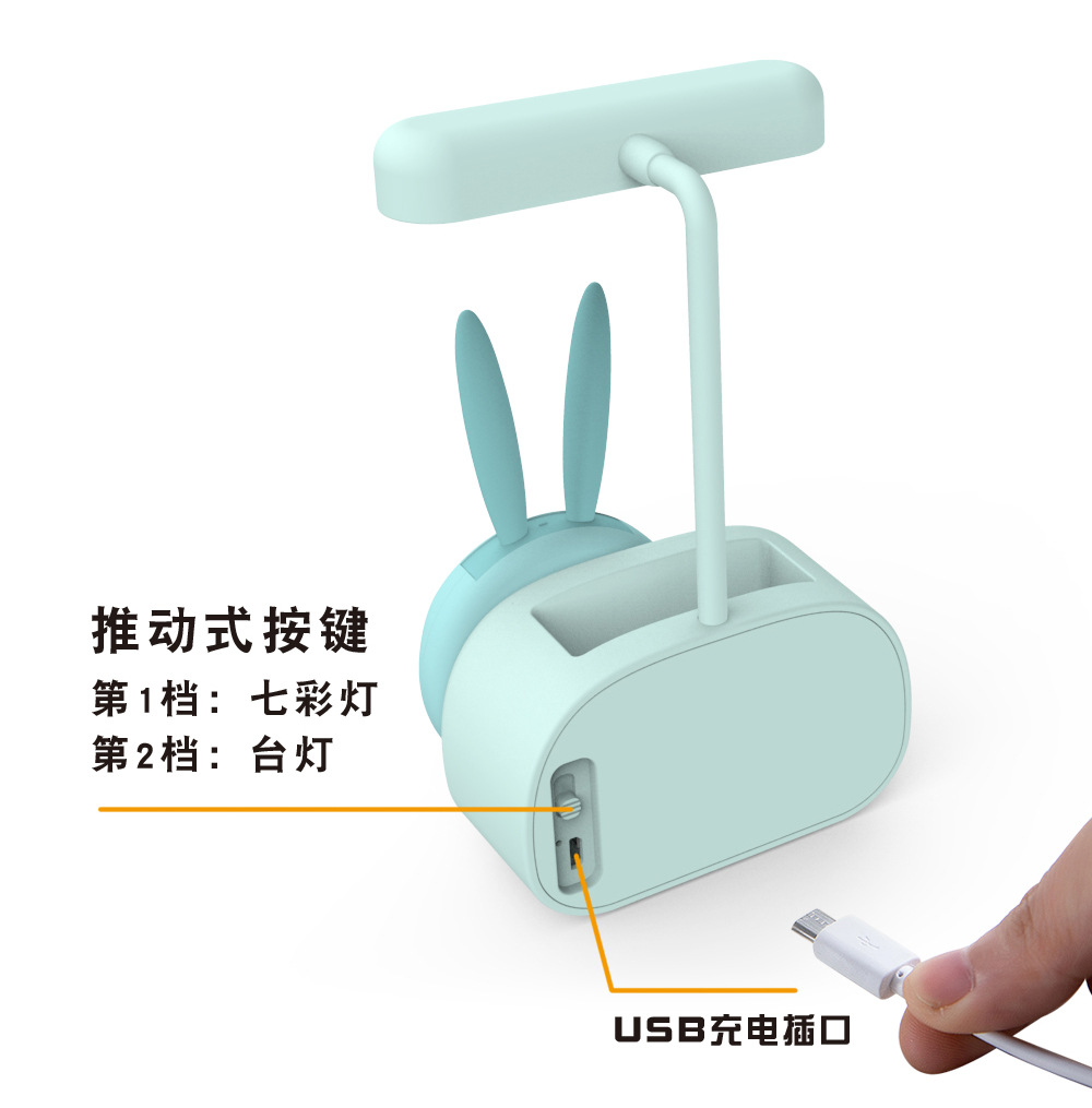 开学季卡通老虎青蛙笔筒台灯铅笔削相机台灯削笔刀夜灯USB充电儿童LED夜灯详情7