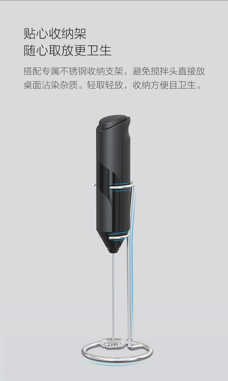 Cross-border new product: Electric milk frother, portable coffee cream milk mixer, color box packaging, automatic milk frother pic 1