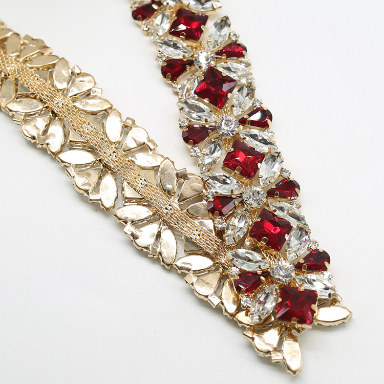 Fancy diamond chain, high-end water diamond decorative chain, hand-sewn headscarf decorative accessory, super sparkling glass DIY diamond jewelry pic 5