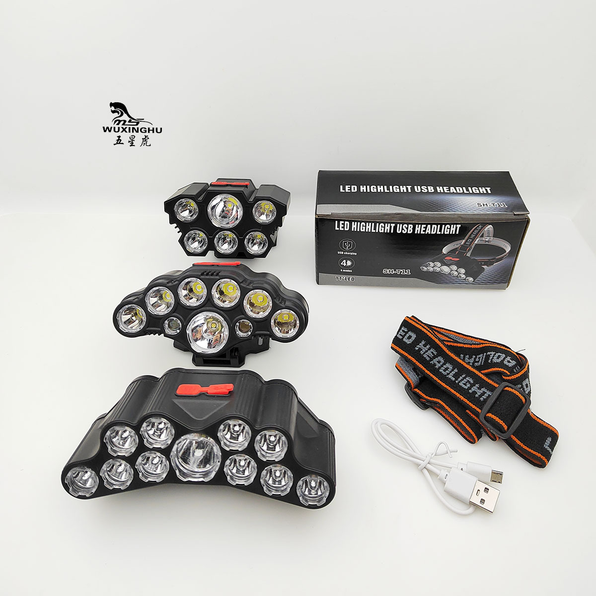 New cross-border exclusive LED waterproof headlamp, rechargeable high-intensity ultra-bright fishing lamp, long-range headlamp pic 10