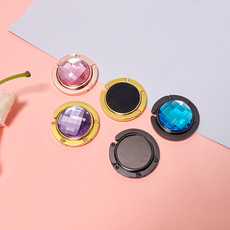 创意折叠包包挂钩便携圆形金属挂包器无痕办公室折叠桌面挂钩批发详情13